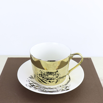 Mirror Reflection European Coffee Cup And Saucer Set Creative Electroplating