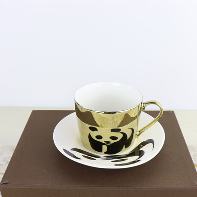 Mirror Reflection European Coffee Cup And Saucer Set Creative Electroplating
