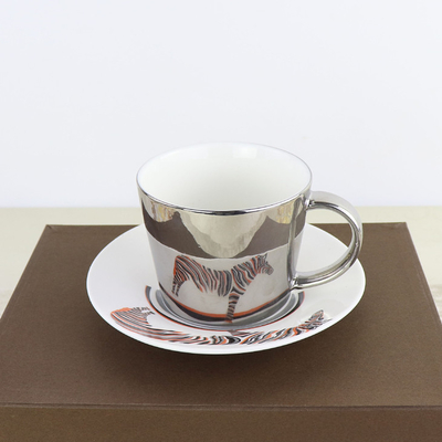 Mirror Reflection European Coffee Cup And Saucer Set Creative Electroplating