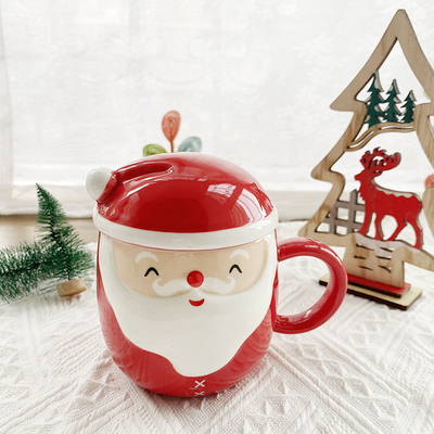 3d Christmas Ceramic Coffee Mug Round Shaped For Restaurant