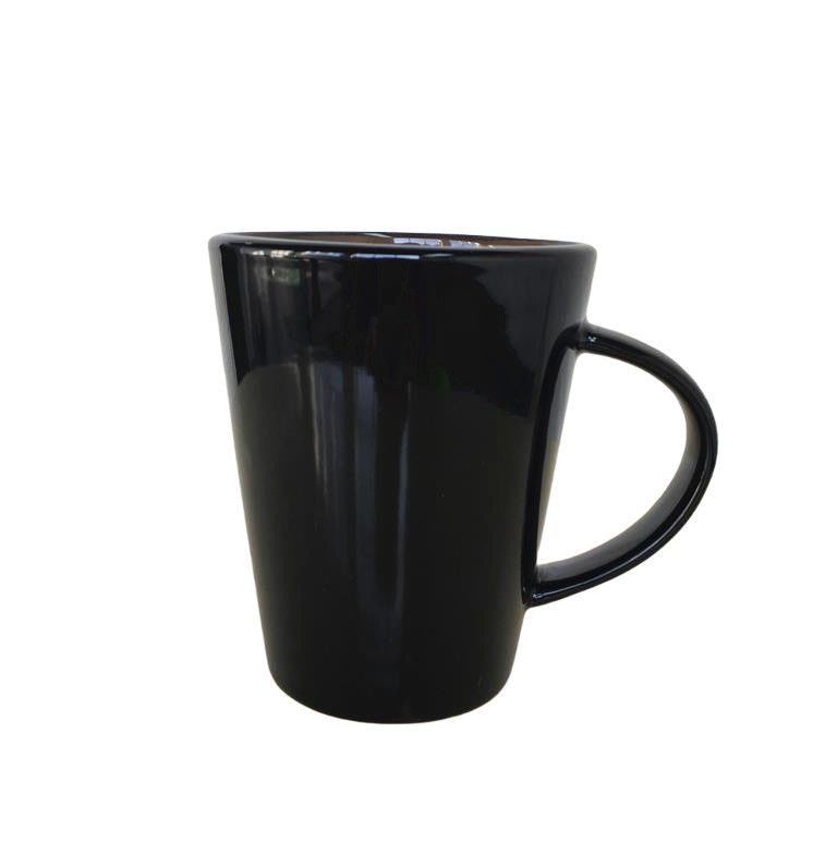 Microwave Safe Lightweight 16OZ Custom Ceramic Mugs Black Smooth Surface