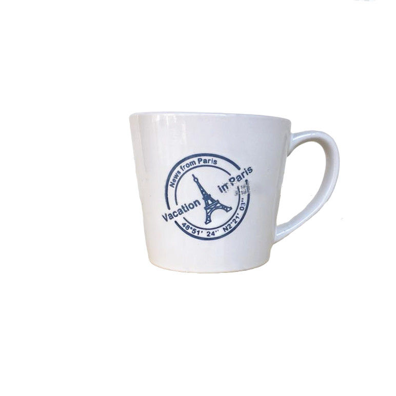 8 OZ Stoneware  Ceramic Coffee Mug With Eiffel Tower Pattern
