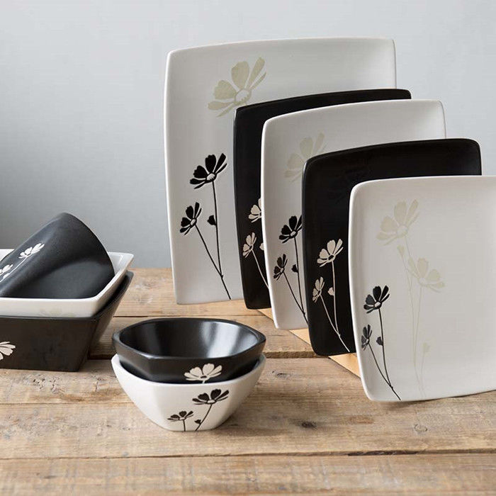 Hand Painted White Embossed Dinnerware