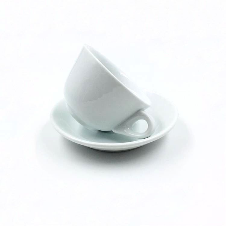 Creative 5Oz 150ml Ceramic Cup And Saucer Set , White Teacup And Saucer Set
