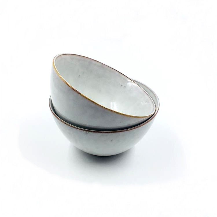 6.5 Inch Reactive Glaze Plain Ceramic Bowls Modern Silk Screen