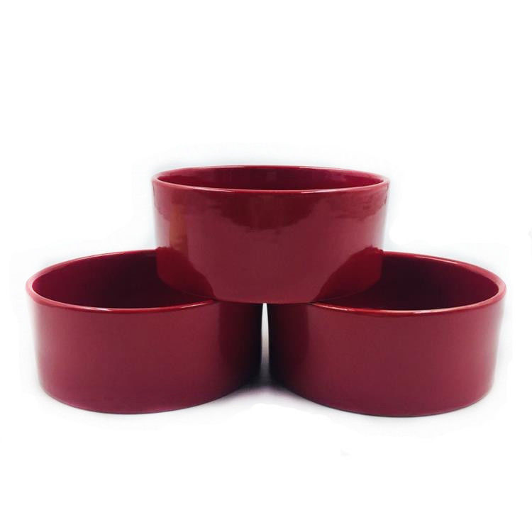 5 Inch 12.5cm Large Ceramic Dog Bowls Chinese Red Large Capacity
