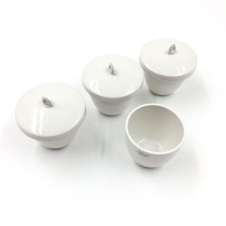 30ml 1320 Degree Chemical  Porcelain Crucible With Lid Industrial