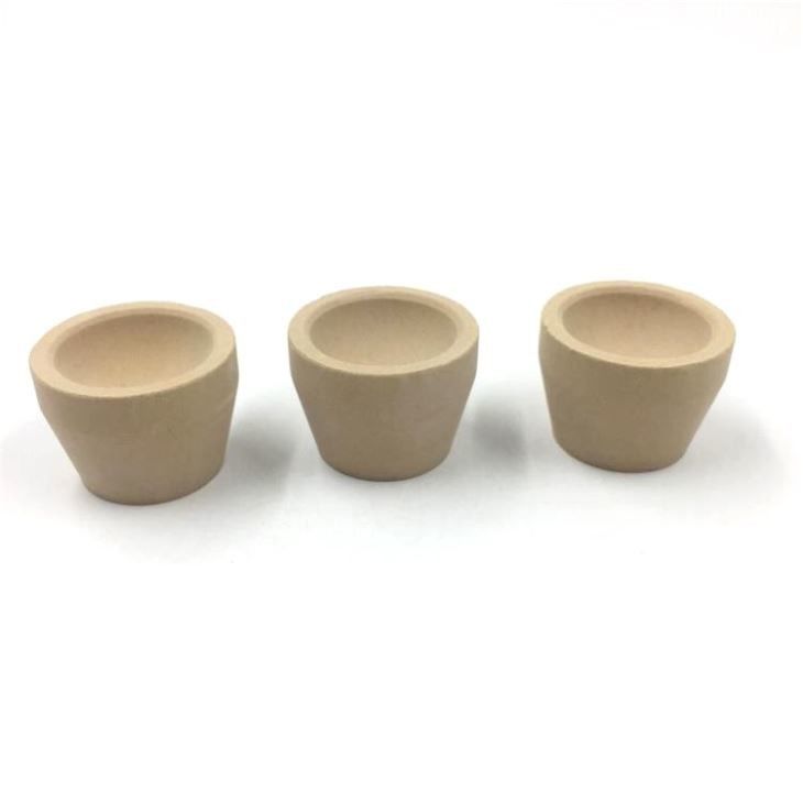 Tapered Magnesia Cupellation Crucible , Bone Ash Cupel Easy Operation For Gold Melting
