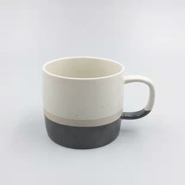 OEM White Silk Screen Ceramic Stoneware Mugs , 10 Oz Stoneware Coffee Mugs
