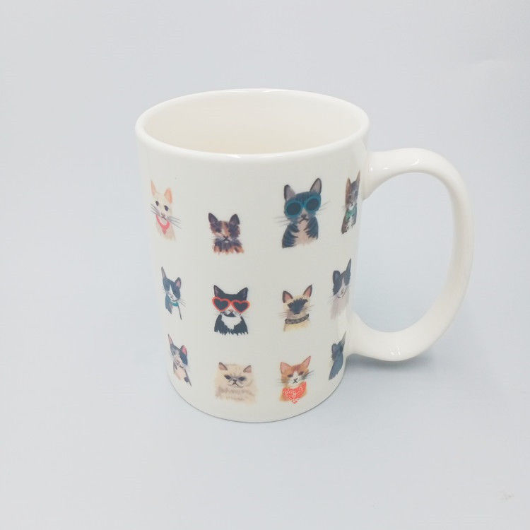 New Bone China Ceramic Drinking Coffee Mugs With Paste Cute Cat'S Head