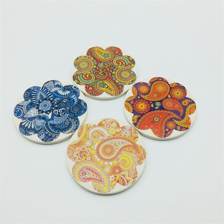 Cork Backing Ceramic Drink Coasters Absorbent For Cups And Mugs