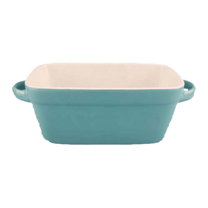 Classic Green Ceramic Deep Baking Tray Nordic Style Nontoxic